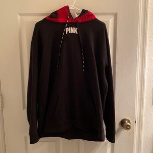 VS Pink Black and Red Sherpa Hoodie Size: Large